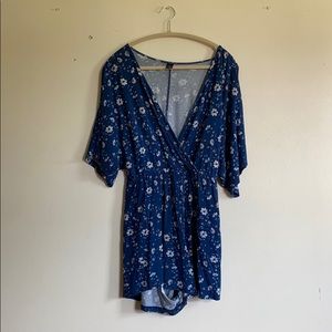 Blue Floral Romper